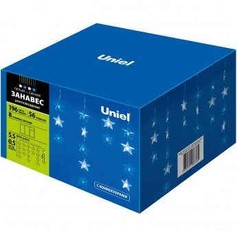 Гирлянда UNIEL ULD-E5505-196/DTK WHITE-BLUE IP20 STARS-1 Гирлянда UNIEL ULD-E5505-196/DTK WHITE-BLUE IP20 STARS-1