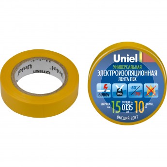 Изоляционная лента UNIEL UIT-135P 10/15/01 YEL