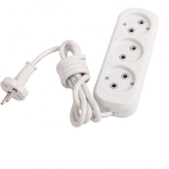 Удлинитель серии UNIEL S-CU3-1,5 WHITE , шнур 1,5м., 3 гнезда, 10A, б/з