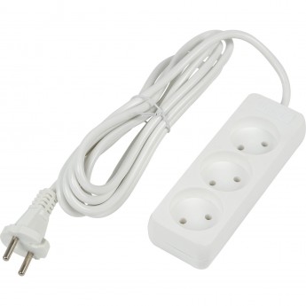 Удлинитель UNIEL S-CU3-3 WHITE серии Ultra, шнур 3м., 3 гнезда, 10A, б/з Удлинитель UNIEL S-CU3-3 WHITE серии Ultra, шнур 3м., 3 гнезда, 10A, б/з