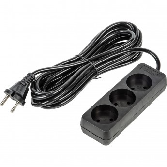 Удлинитель UNIEL S-CU3-5 BLACK серии Ultra, шнур 5м., 3 гнезда, 10A, б/з Удлинитель UNIEL S-CU3-5 BLACK серии Ultra, шнур 5м., 3 гнезда, 10A, б/з