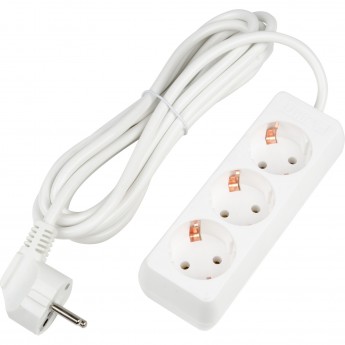 Удлинитель UNIEL S-GCU3-3 WHITE серии Ultra, шнур 3м., 3 гнезда, 16A, с/з